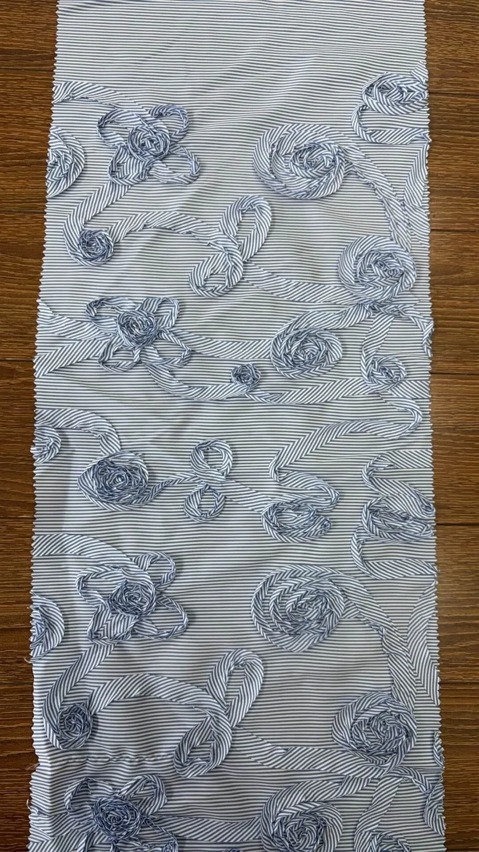 3D Blue And White Strip Fabric